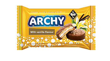 Печиво цукрове глазуроване з начинкою "Арчі" з ванільним смаком 94г